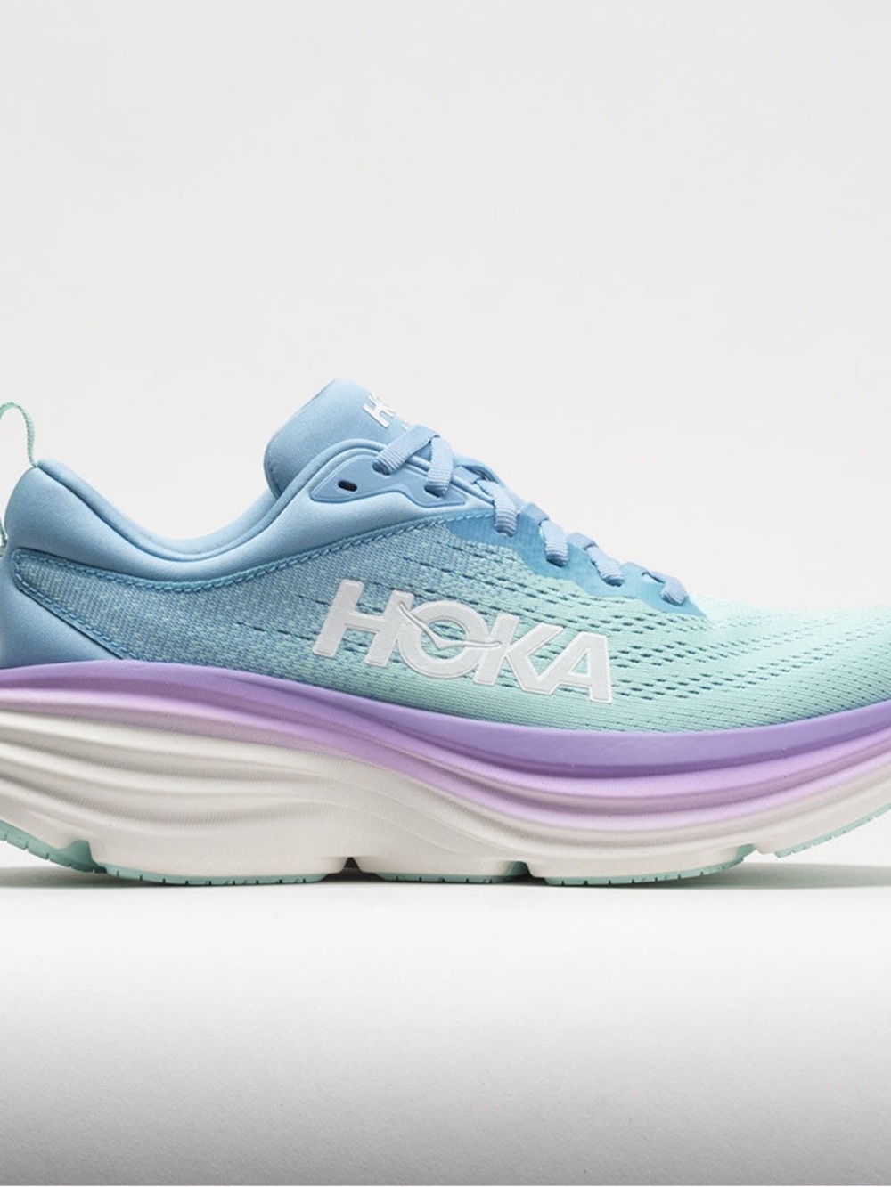 Hoka Women's Bondi 8 Walking Shoe in Blue Sunlit Ocean 8.5B